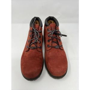 Timberland Womens Size 7 M Red Leather Premium Hiking Ankle Boots 20305-6640